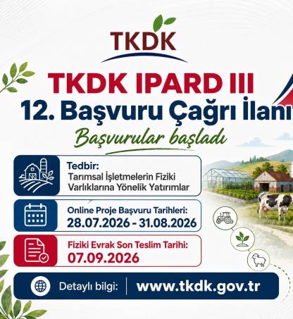 TKDK - IPARD III Programı 12. Çağrı İlanı Yayımlandı!