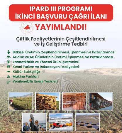 TKDK IPARD III Programı 2. Başvuru Çağrı İlanı Yayımlandı!