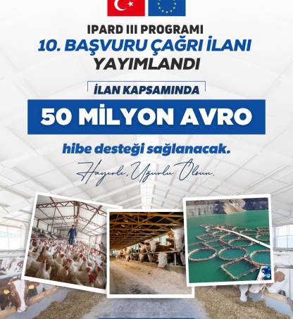 TKDK IPARD III Programı 10. Başvuru Çağrı İlanı Yayımlandı!