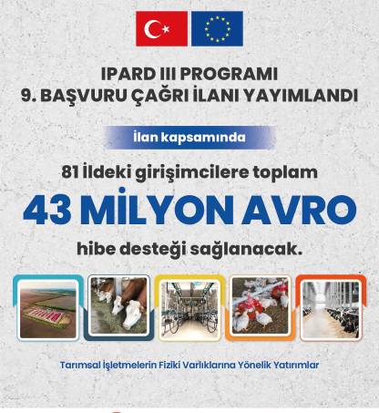 TKDK IPARD III Programı 9. Başvuru Çağrı İlanı Yayımlandı!