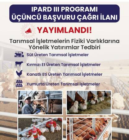 TKDK IPARD III Programı 3. Başvuru Çağrı İlanı Yayımlandı!