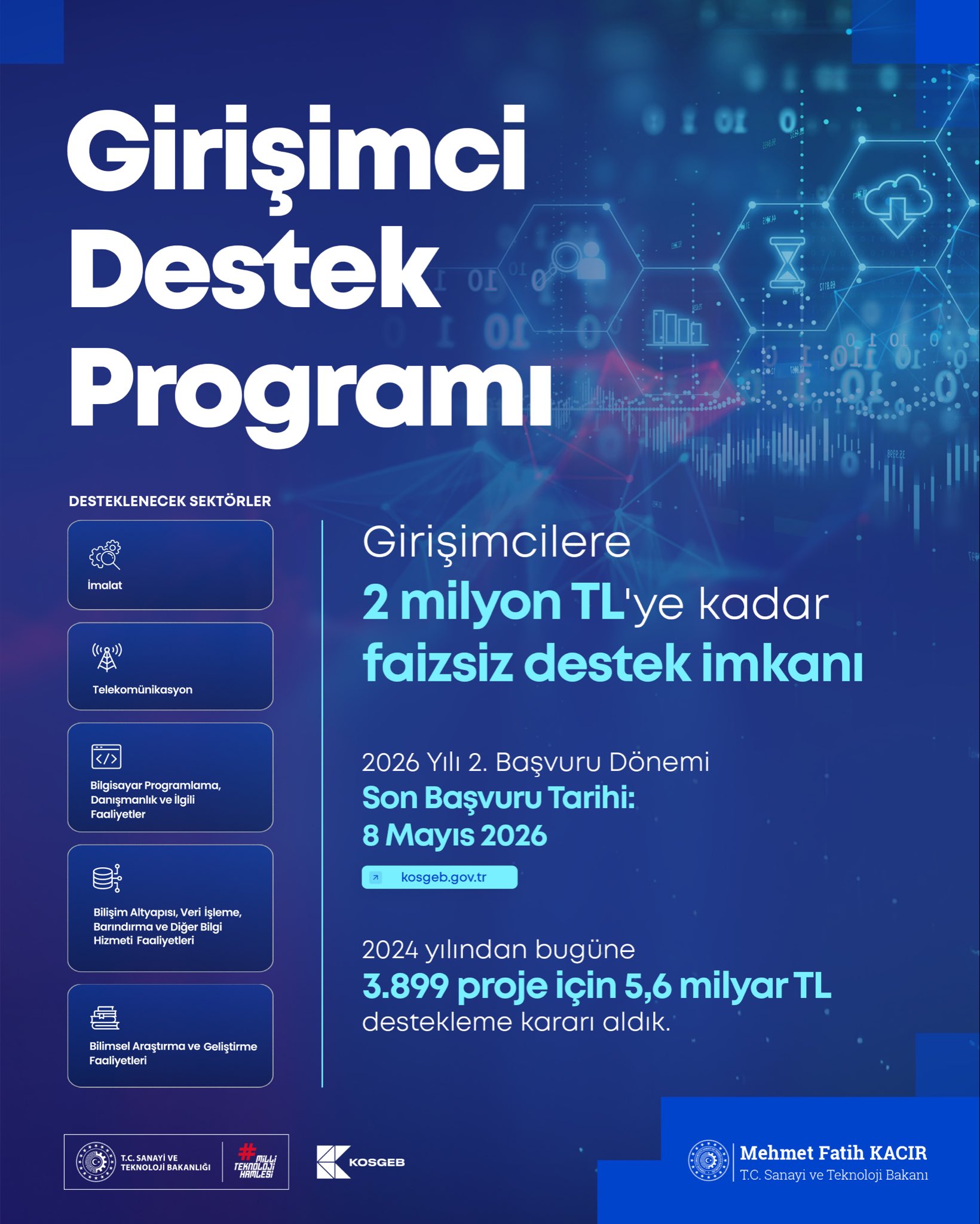 KOSGEB Girişimci Destek Programı İş Geliştirme Desteği 2026 Yılı 2. Dönem Başvuruları Başladı!