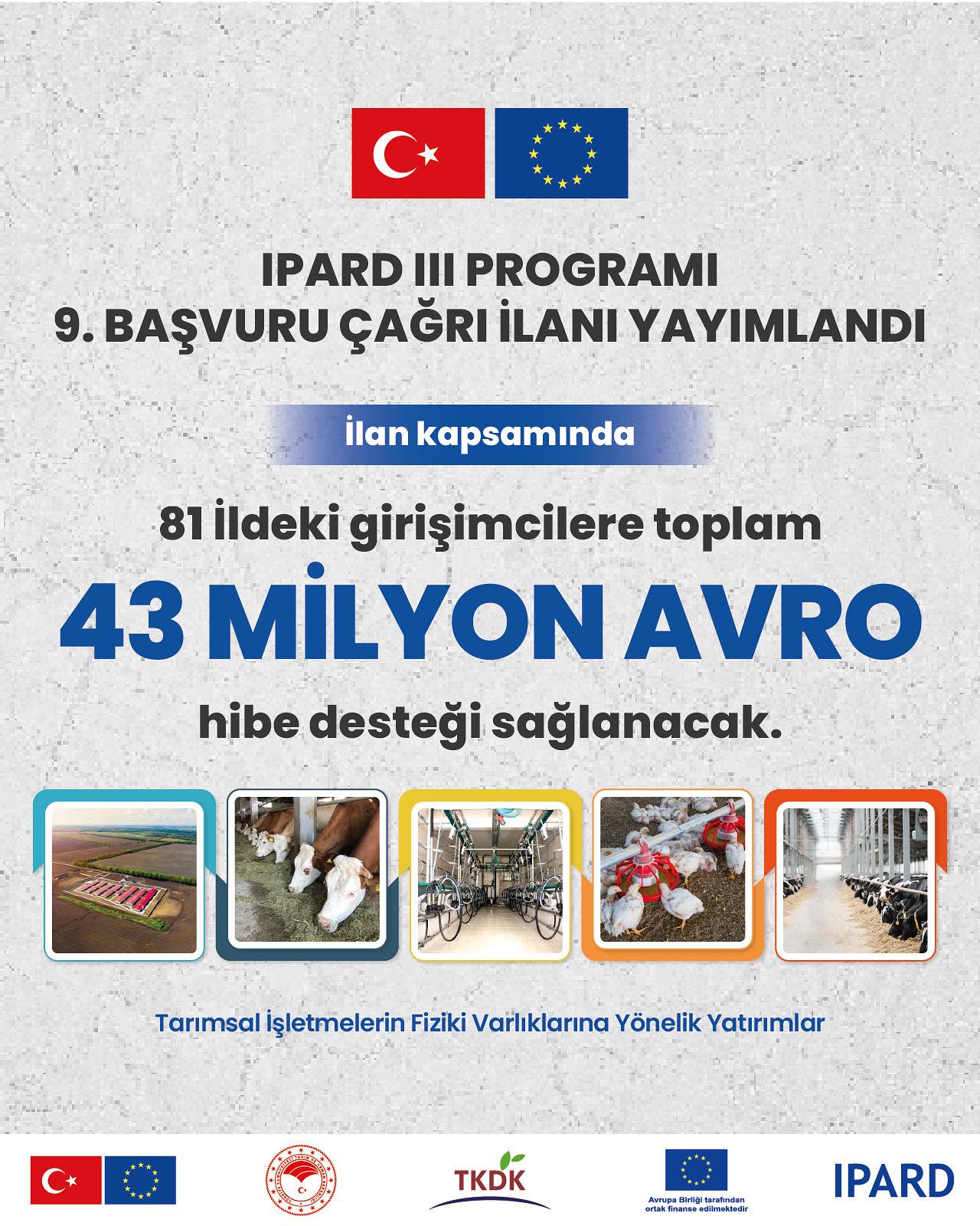 TKDK IPARD III Programı 9. Başvuru Çağrı İlanı Yayımlandı!