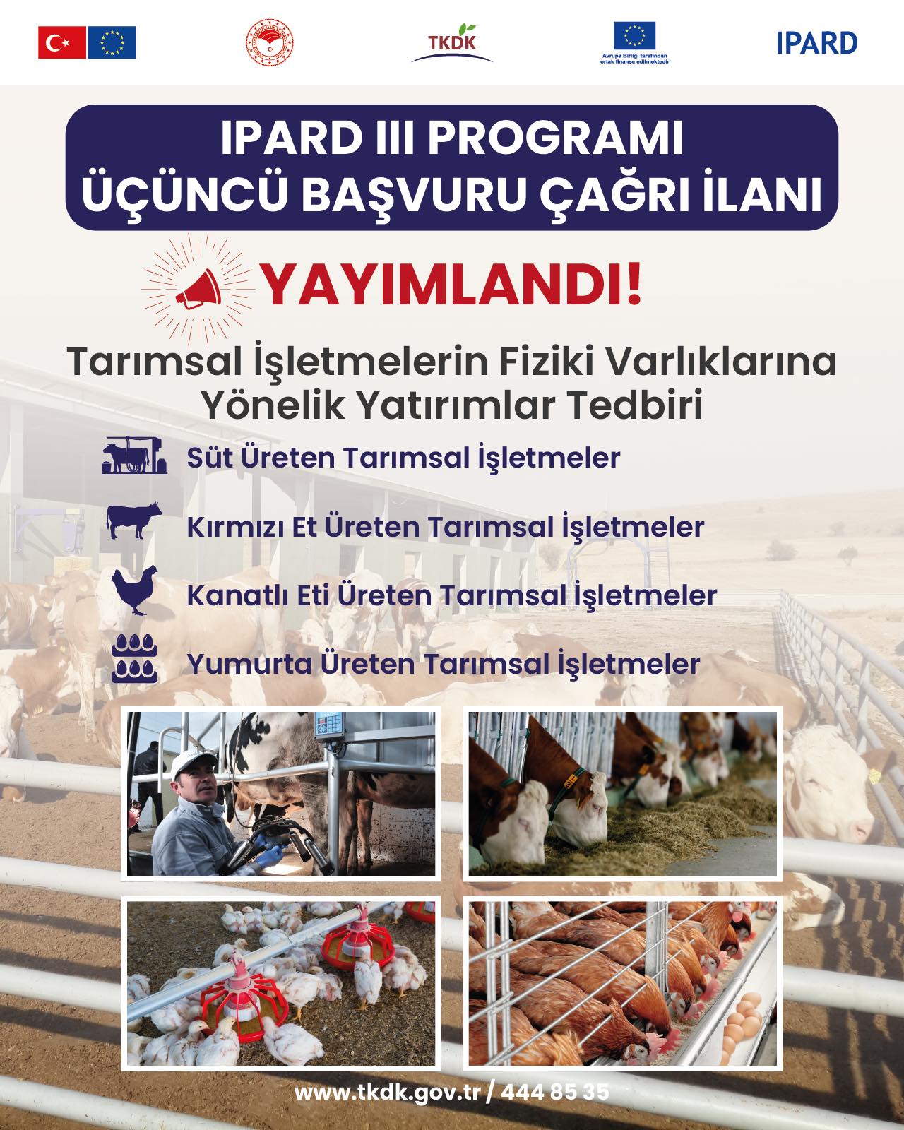 TKDK IPARD III Programı 3. Başvuru Çağrı İlanı Yayımlandı!